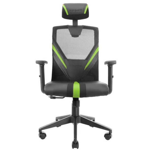 SILLA ERGONOMICA MARS GAMING MGC-ERGO NEGRA CON DETALLES EN VERDE RESPALDO EN MALLA TRANSPIRABLE AJUSTE LUMBAR-CERVICAL-REPOSABRAZOS 5 SILLA ERGONOMICA MARS GAMING MGC-ERGO NEGRA CON DETALLES EN VERDE RESPALDO EN MALLA TRANSPIRABLE AJUSTE LUMBAR-CERVICAL-REPOSABRAZOS - Imagen 5