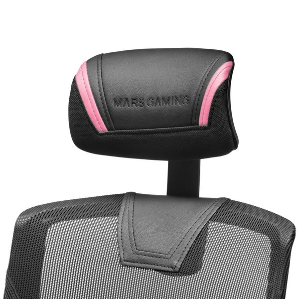 SILLA ERGONOMICA MARS GAMING MGC-ERGO NEGRA CON DETALLES EN ROSA RESPALDO EN MALLA TRANSPIRABLE AJUSTE LUMBAR-CERVICAL-REPOSABRAZOS 3 SILLA ERGONOMICA MARS GAMING MGC-ERGO NEGRA CON DETALLES EN ROSA RESPALDO EN MALLA TRANSPIRABLE AJUSTE LUMBAR-CERVICAL-REPOSABRAZOS - Imagen 3