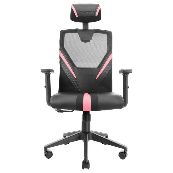 SILLA ERGONOMICA MARS GAMING MGC-ERGO NEGRA CON DETALLES EN ROSA RESPALDO EN MALLA TRANSPIRABLE AJUSTE LUMBAR-CERVICAL-REPOSABRAZOS 5 SILLA ERGONOMICA MARS GAMING MGC-ERGO NEGRA CON DETALLES EN ROSA RESPALDO EN MALLA TRANSPIRABLE AJUSTE LUMBAR-CERVICAL-REPOSABRAZOS - Imagen 5