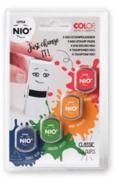 BLISTER 4 RECAMBIOS ALMOHADILLAS LITTLE NIO 4 COLORES SOLIDOS SURTIDOS COLOP NIL099