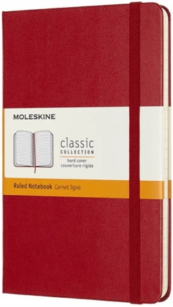 LIBRETA CLASICA TAPA DURA ROJA M 11.5X18CM RAYADA MOLESKINE QP050F2