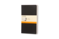 SET DE 3 LIBRETAS CAHIER NEGRAS L 13X21CM RAYAS MOLESKINE QP316