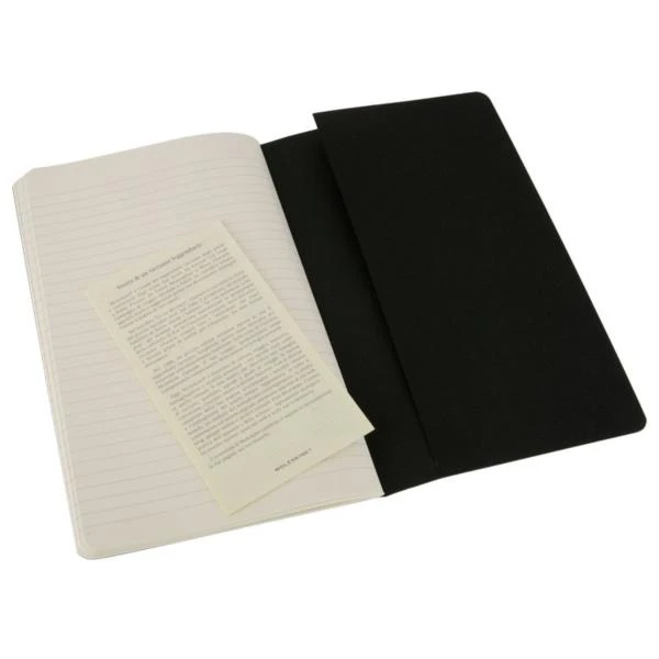 SET DE 3 LIBRETAS CAHIER NEGRAS L 13X21CM RAYAS MOLESKINE QP316 4 SET DE 3 LIBRETAS CAHIER NEGRAS L 13X21CM RAYAS MOLESKINE QP316 - Imagen 4