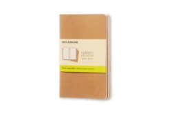SET DE 3 LIBRETAS CAHIER MARRON KRAFT P 9X14CM LISAS MOLESKINE QP413