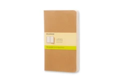 SET DE 3 LIBRETAS CAHIER MARRON KRAFT L 13X21CM LISAS MOLESKINE QP418