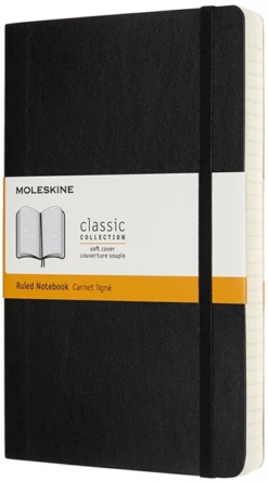 LIBRETA CLASICA MAYOR GROSOR NEGRA L 13X21CM RAYADA TAPA BLANDA MOLESKINE QP616EXP