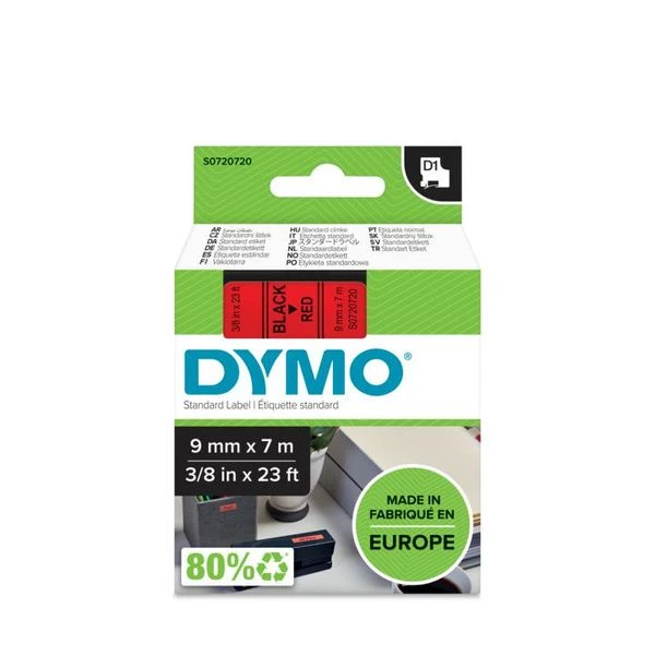 CINTA ROTULADORA D1 9MMX7M NEGRO ROJO DYMO S0720720 3 CINTA ROTULADORA D1 9MMX7M NEGRO ROJO DYMO S0720720 - Imagen 3