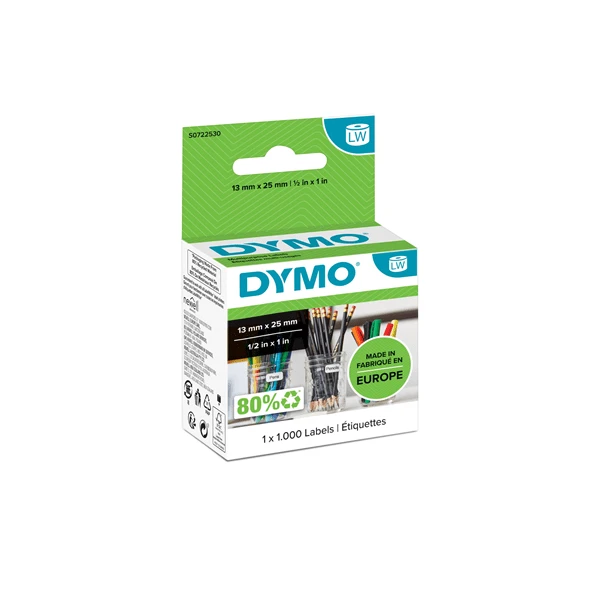 ROLLO ETIQUETAS LABELWRITER 13X25MM BLANCO DYMO S0722530 1 ROLLO ETIQUETAS LABELWRITER 13X25MM BLANCO DYMO S0722530