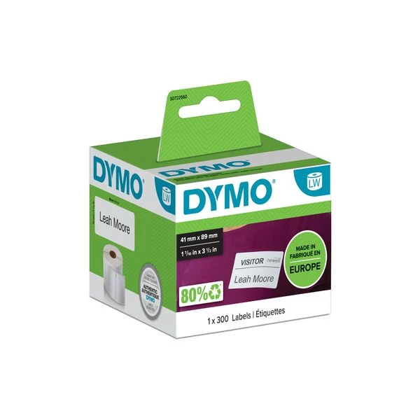 ROLLO ETIQUETAS LABELWRITER 89X41MM BLANCO DYMO S0722560 2 ROLLO ETIQUETAS LABELWRITER 89X41MM BLANCO DYMO S0722560 - Imagen 2