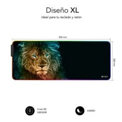 ALFOMBRILLA RATON LUZ LED RGB LION 800X300X4 7 ALFOMBRILLA RATON LUZ LED RGB LION 800X300X4 -tienda EPSON SUBMP 02RGB10 pic 3