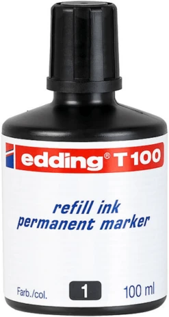 FRASCO TINTA PARA RELLENAR 100ML NEGRO EDDING T100-01