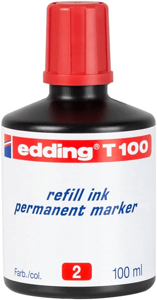 FRASCO TINTA PARA RELLENAR 100ML ROJO EDDING T100-02 1 FRASCO TINTA PARA RELLENAR 100ML ROJO EDDING T100-02