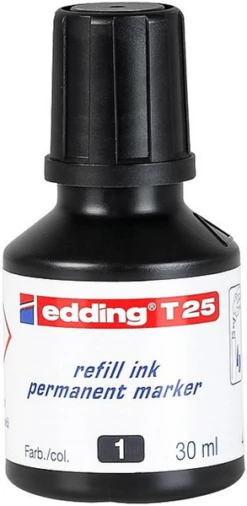 FRASCO TINTA PARA RELLENAR 30ML NEGRO EDDING T25-001