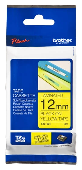 CINTA ETIQUETADORA BROTHER LAMINADA 12MM TZN631 TEXTO NEGRO SOBRE FONDO AMARILLO 2 CINTA ETIQUETADORA BROTHER LAMINADA 12MM TZN631 TEXTO NEGRO SOBRE FONDO AMARILLO - Imagen 2