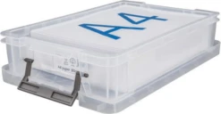 CAJA DE ALMACENAJE APILABLE CON TAPA CAPACIDAD 5.5 LITROS 255X395X90 MM CRISTAL TRANSPARENTE ARCHIVO 2000 WFS20M055 CS TP