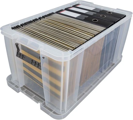 CAJA DE ALMACENAJE APILABLE CON TAPA CAPACIDAD 54 LITROS 380X650X310 MM CRISTAL TRANSPARENTE ARCHIVO 2000 WFS20W540 CS TP 2 CAJA DE ALMACENAJE APILABLE CON TAPA CAPACIDAD 54 LITROS 380X650X310 MM CRISTAL TRANSPARENTE ARCHIVO 2000 WFS20W540 CS TP - Imagen 2